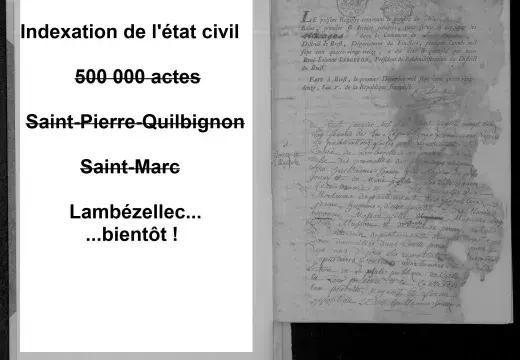 Page du premier registre des mariages de Lambézellec